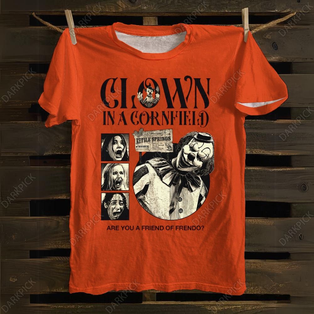 Clown in a Cornfield Horror Movie Cotton T-shirt 
