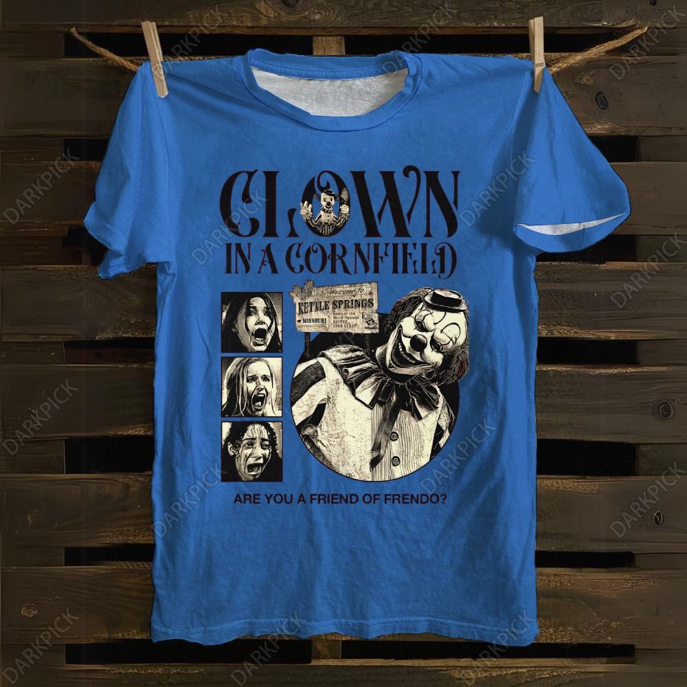 Clown in a Cornfield Horror Movie Cotton T-shirt 