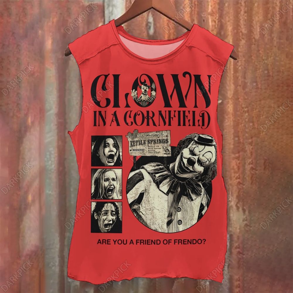 Clown in a Cornfield Horror Movie Casual Printed Tank Top 
