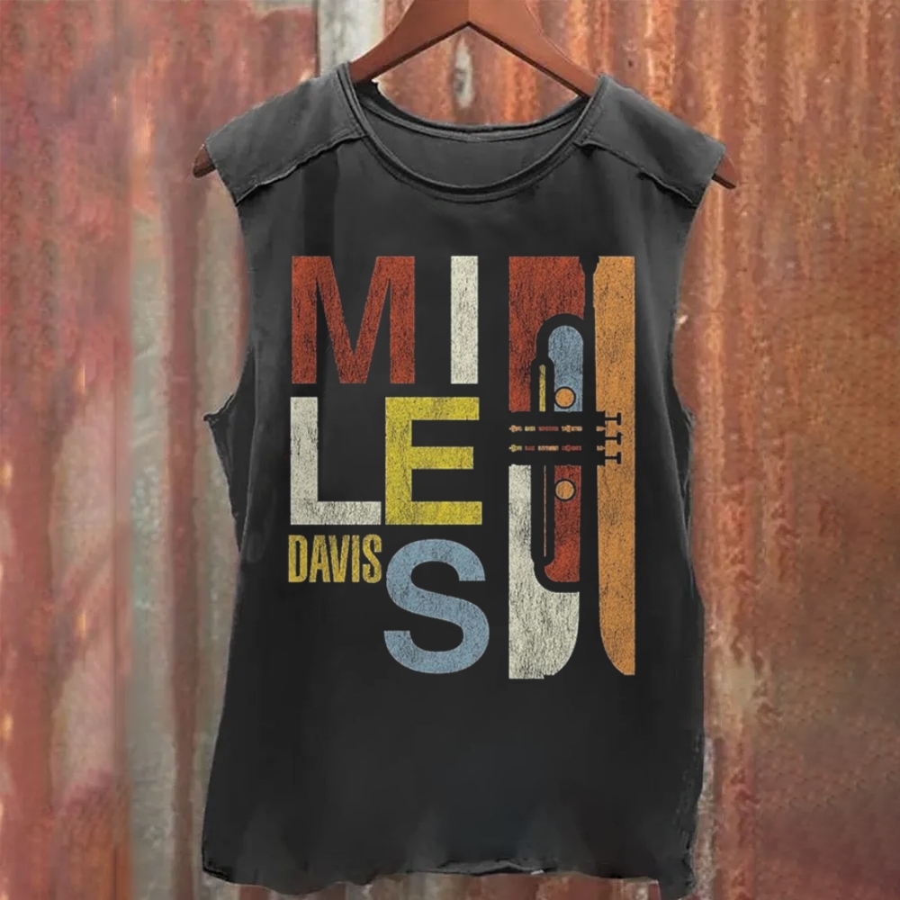 Vintage Washed Miles Davis Musicians Tank Top
