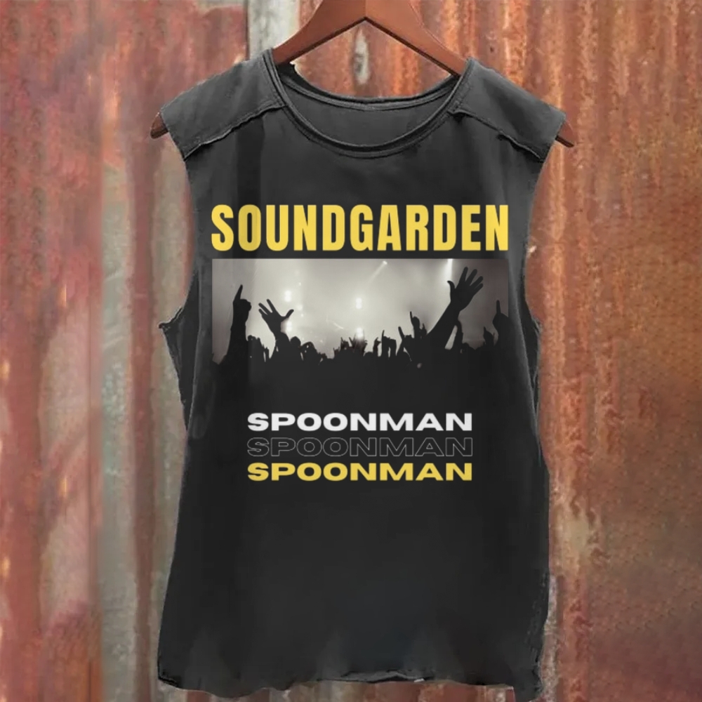Vintage Washed Soundgarden Band  Spoonman Tank Top