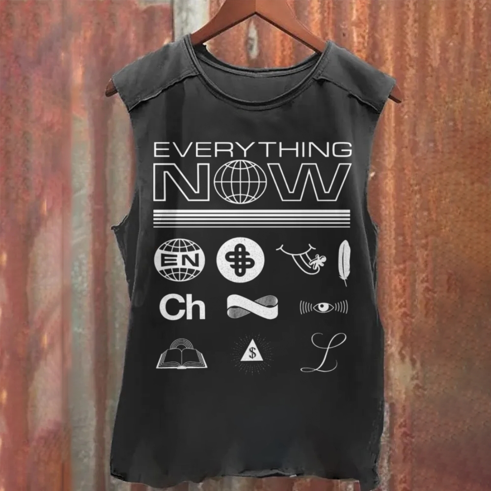 Vintage Washed Arcade Fire Band  Everything Now Tank Top