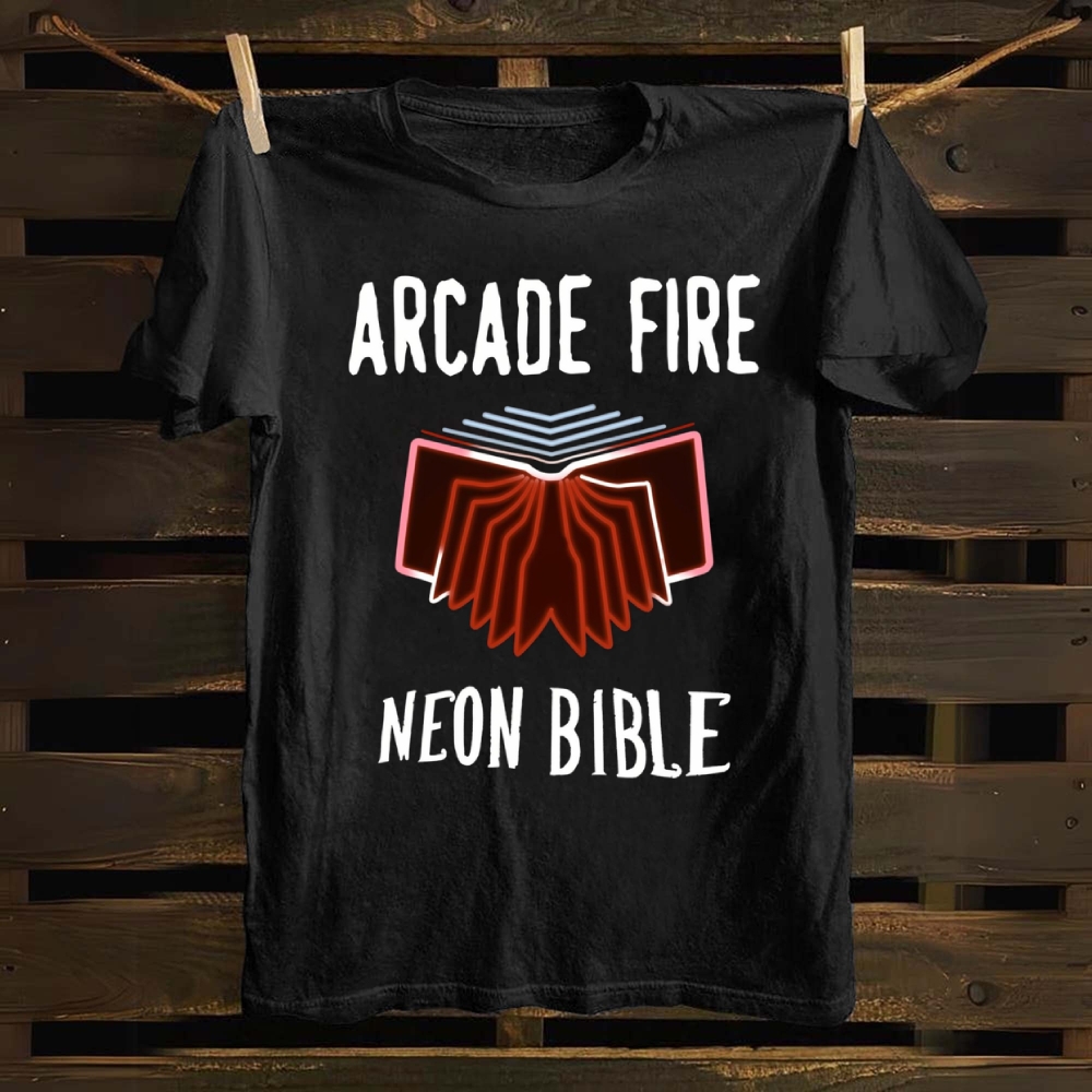 Arcade Fire Band Neon Bible Cotton T-shirt
