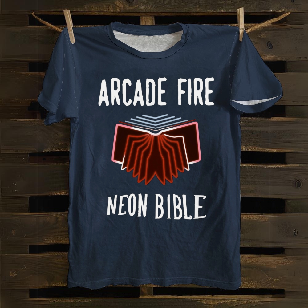 Arcade Fire Band Neon Bible Cotton T-shirt