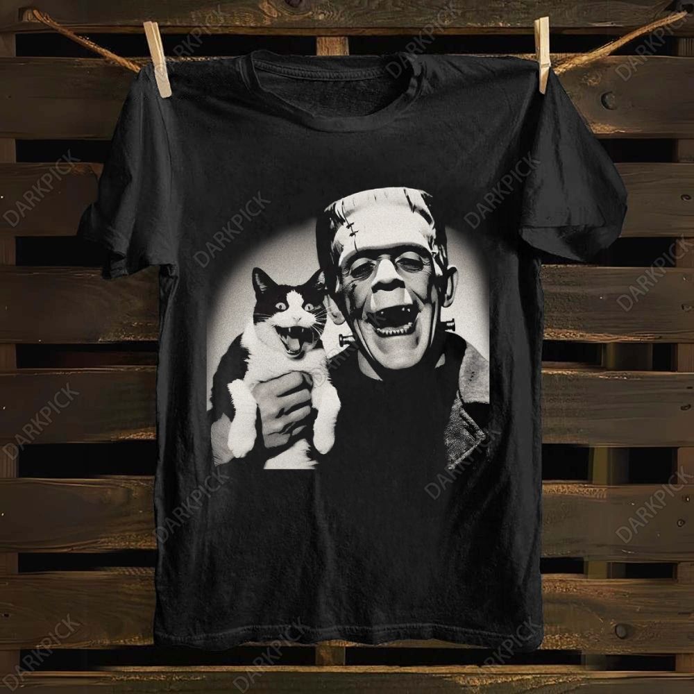Frankenstein Frank And Beans Cat Cotton T-shirt