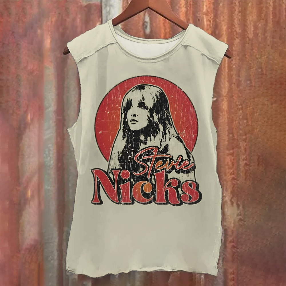 Stevie Nicks Singer Washed Tank Top