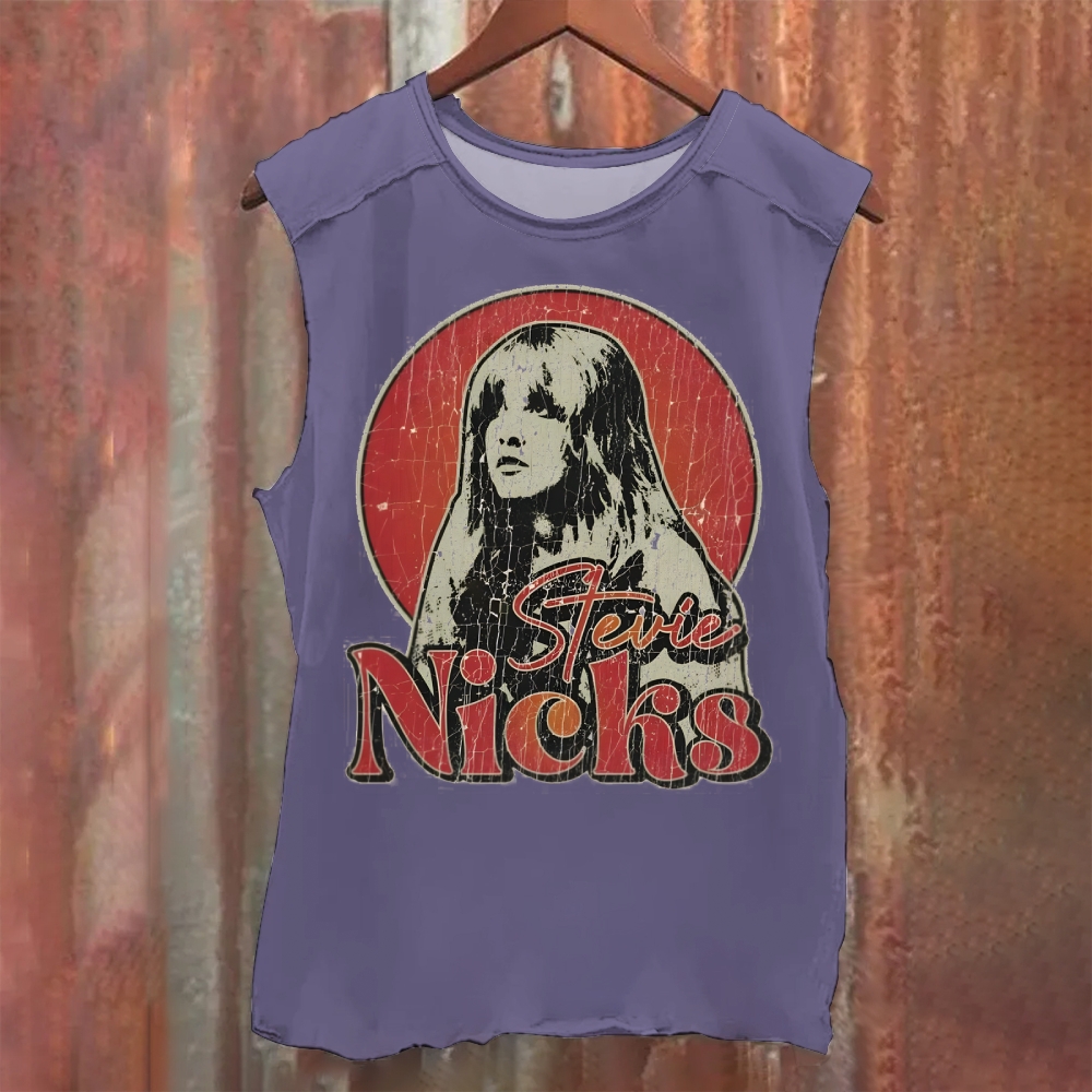Stevie Nicks Singer Washed Tank Top