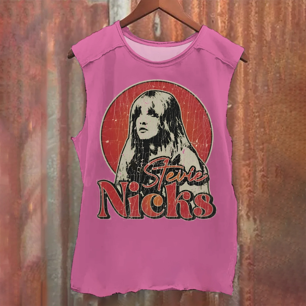 Stevie Nicks Singer Washed Tank Top