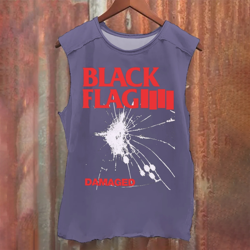 Black Flag Rock Band Washed Tank Top