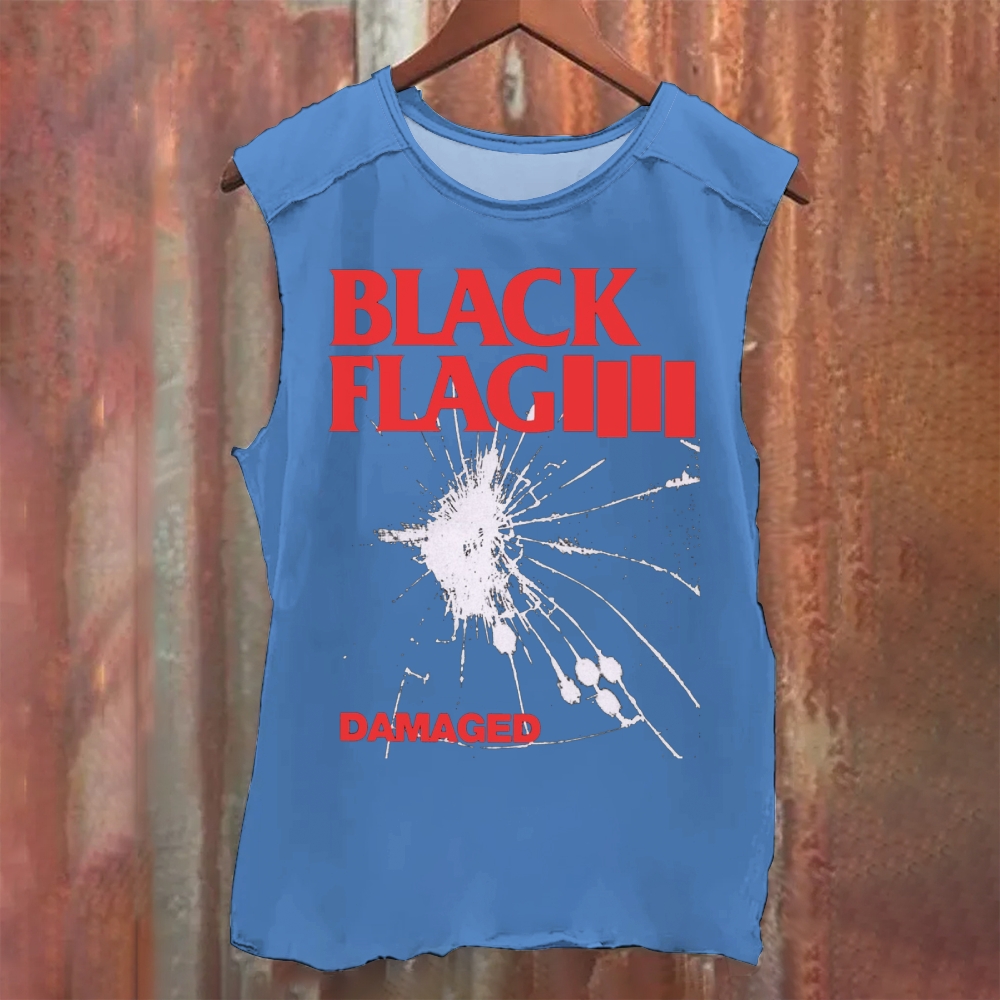 Black Flag Rock Band Washed Tank Top