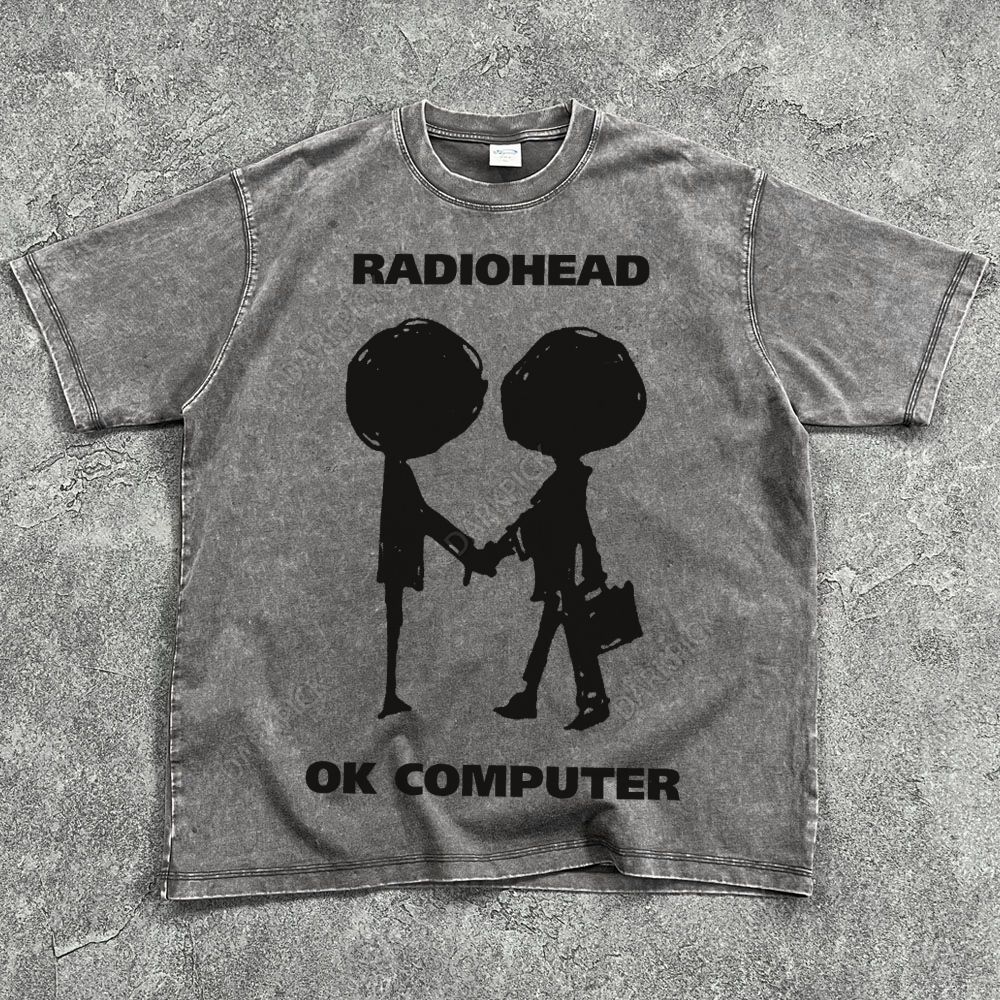 Vintage Radiohead band Washed Oversize T-Shirt – darkpick