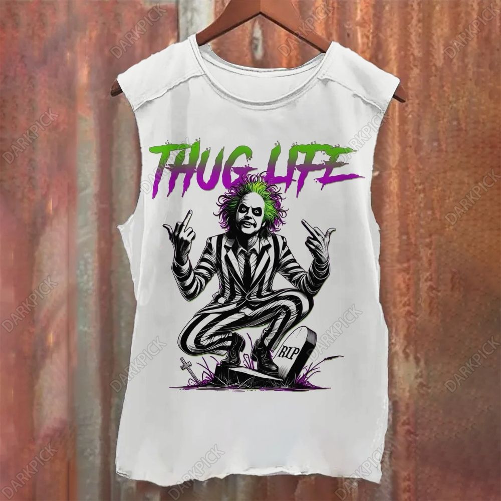 Thug Life Beetle Juice Casual Printed Tank Top
