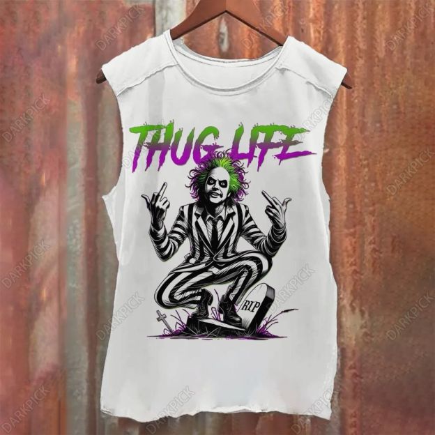 Thug Life Beetle Juice Casual Printed Tank Top