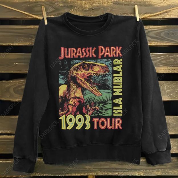 JURASSIC PARK MOVIE ISLA NUBLAR 1993 TOUR VINTAGE Cotton Sweatshirt