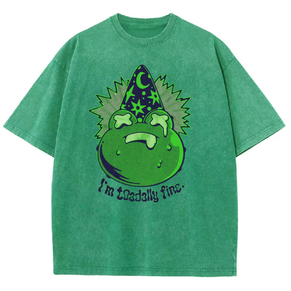 I'm toadally fine Washed T-Shirt