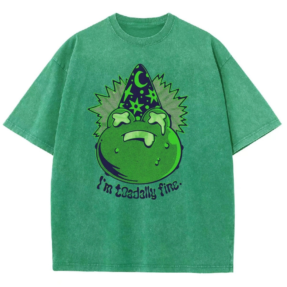 I'm toadally fine Washed T-Shirt