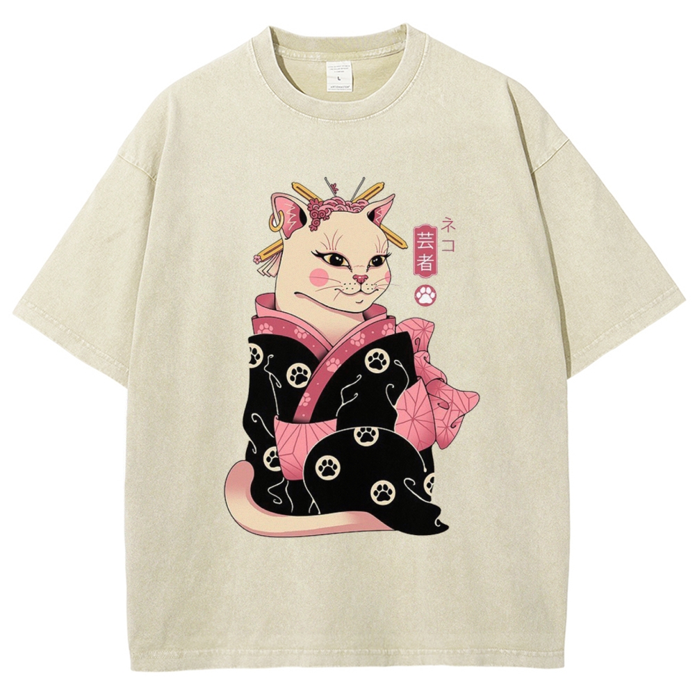 Cat in formal attire Washed T-Shirt