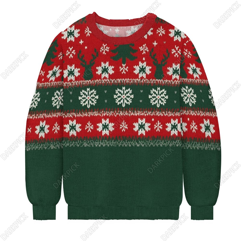 Christmas Men's Print Casual Knit Crew Neck Sweater
