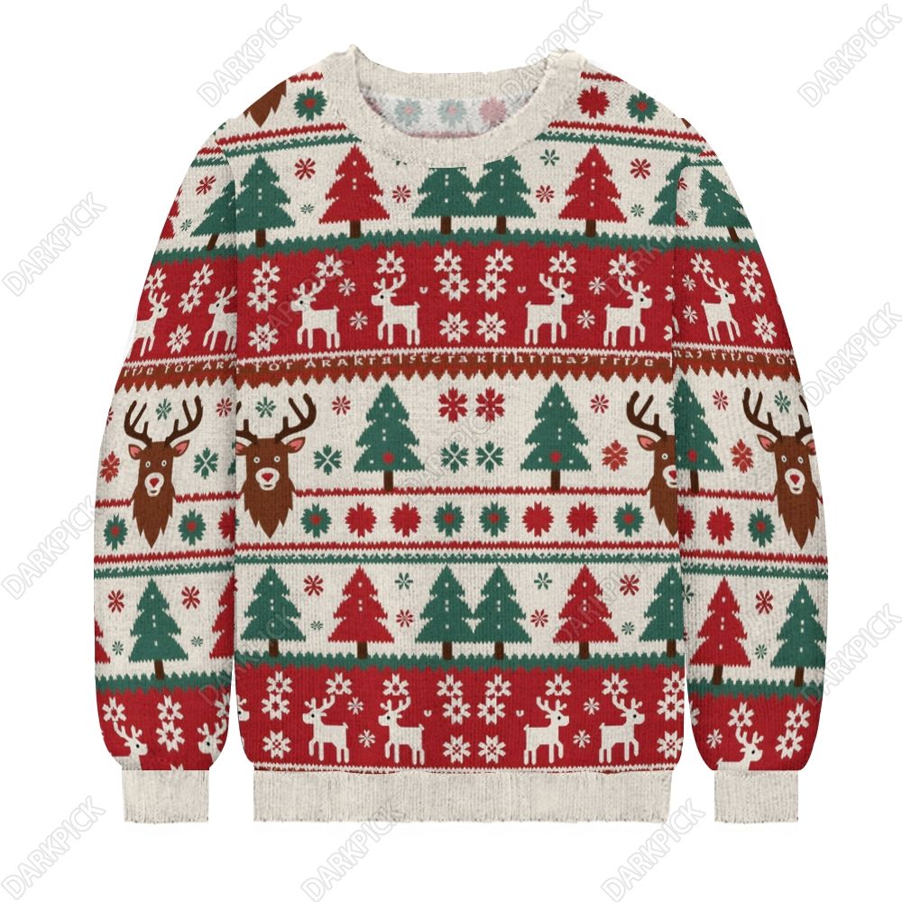 Christmas Men's Print Casual Knit Crew Neck Sweater