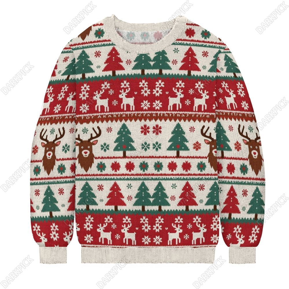 Christmas Men's Print Casual Knit Crew Neck Sweater