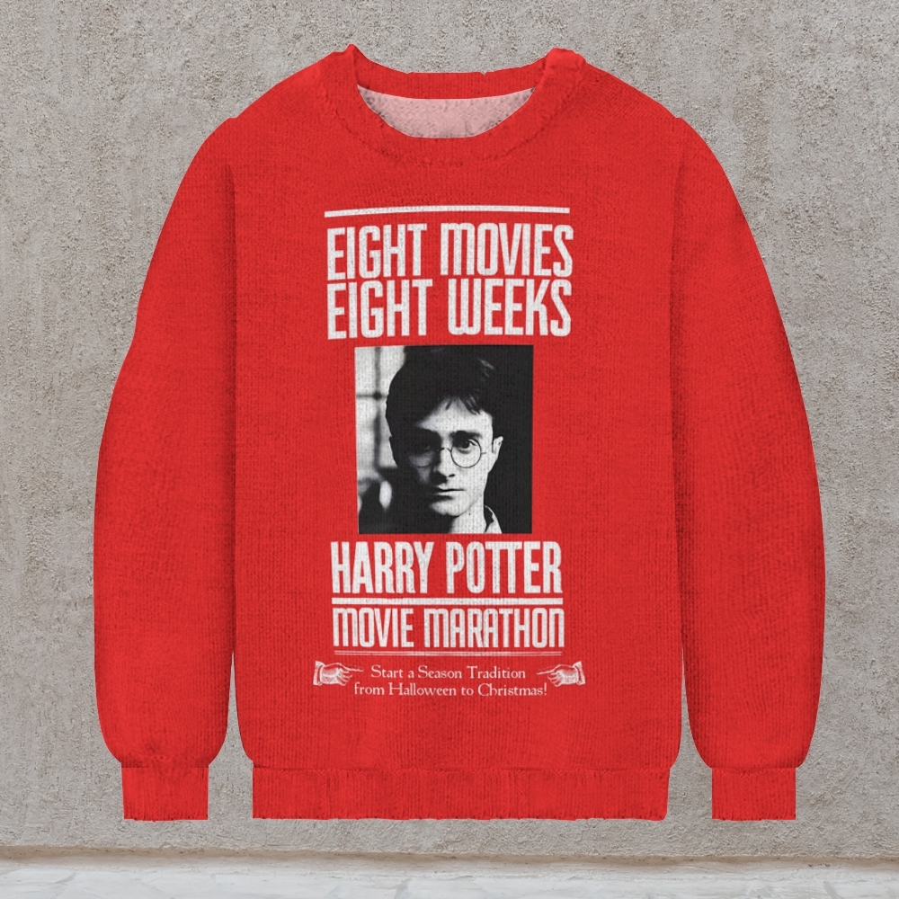 Harry Potter movie Print Casual Knit Crew Neck Sweater