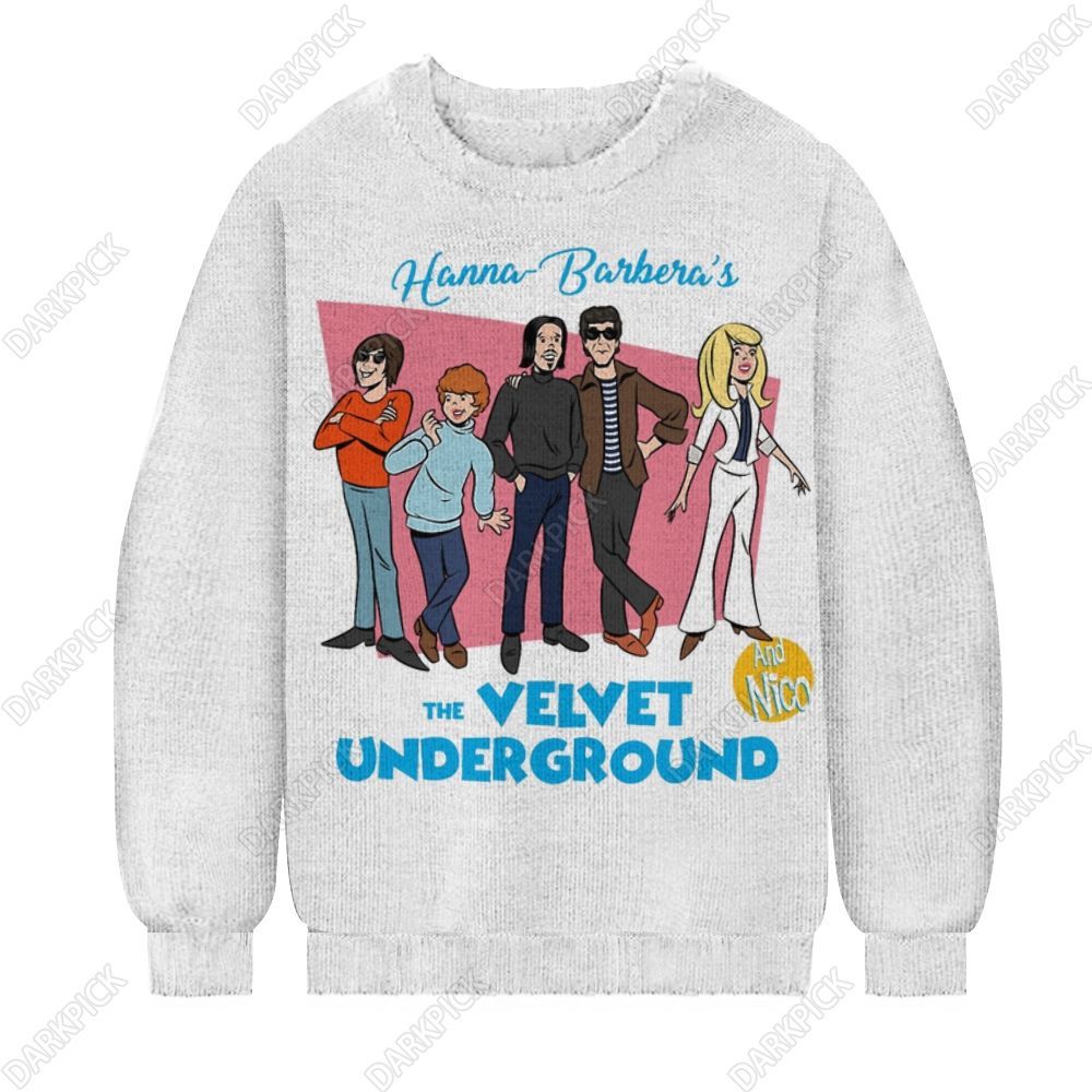 The Velvet Underground Band Men's Print Casual Knit Crew Neck Sweater