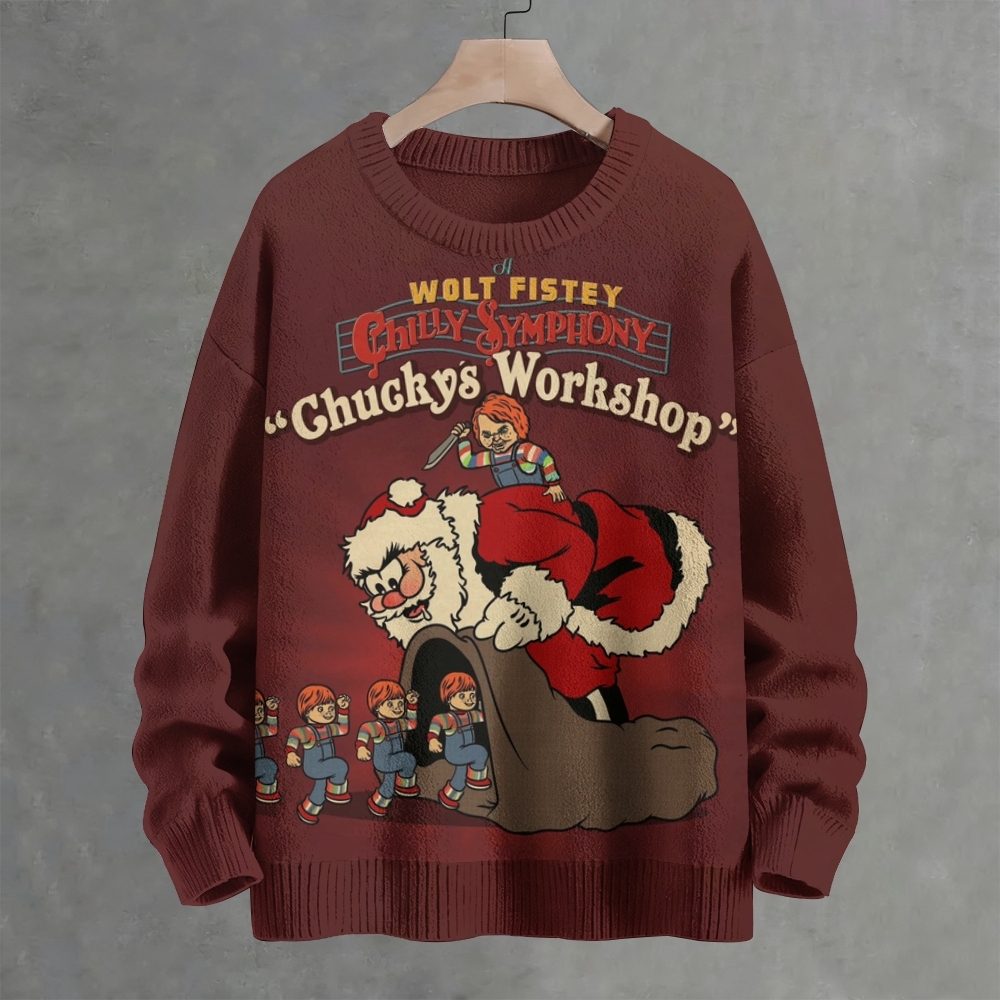 Christmas Chucky's Workshop Crew Neck Sweater