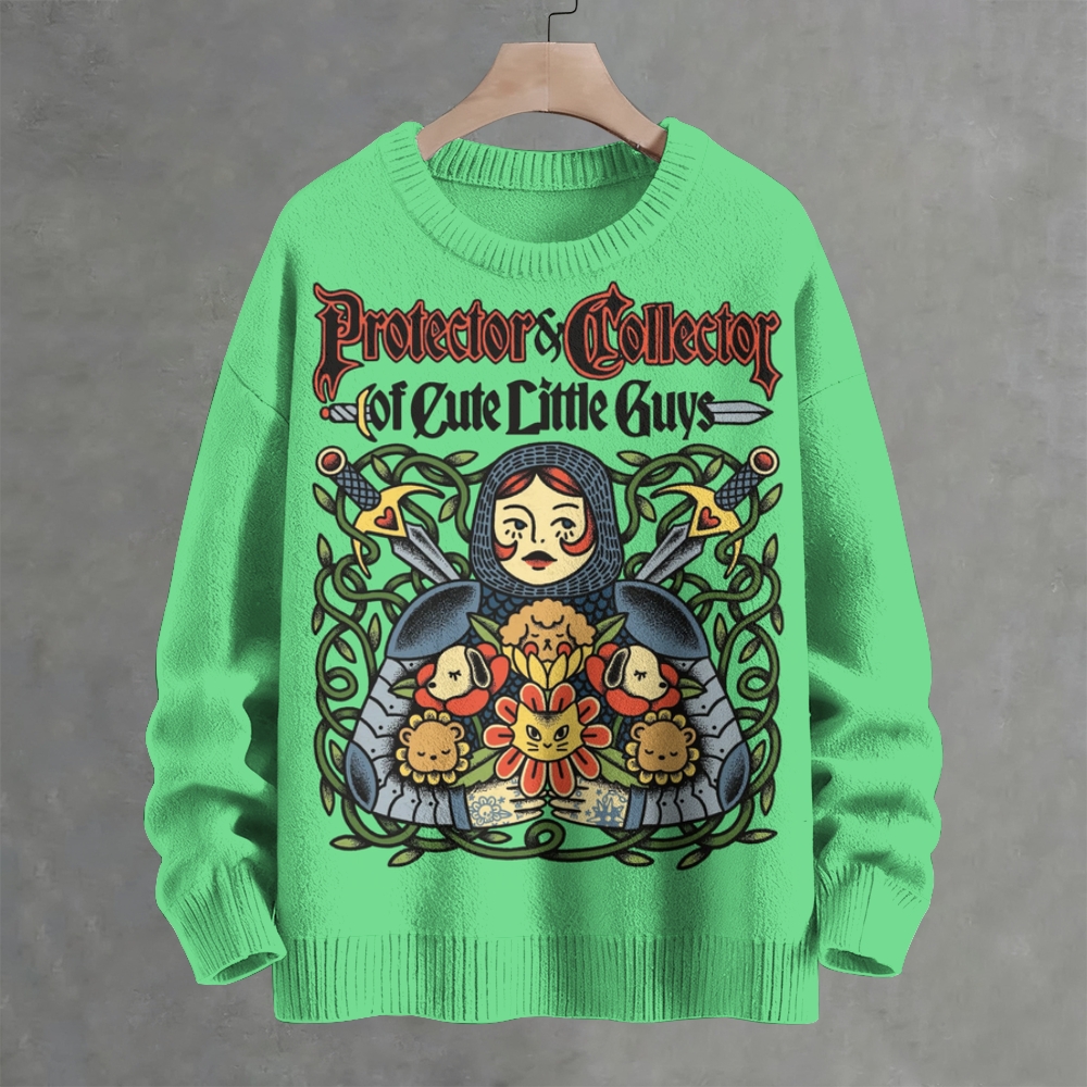 Protector & Collector Of Cute Little Guys Crew Neck Sweater