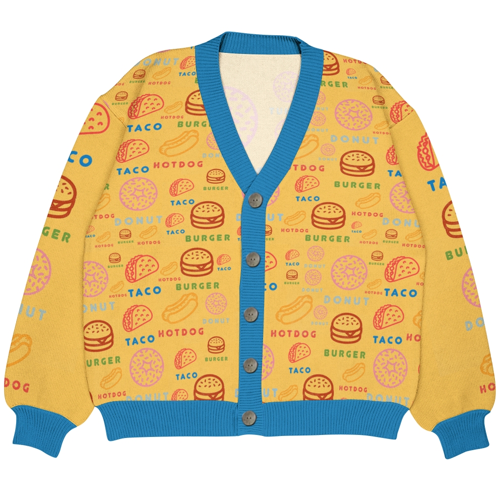 Hamburger Ugly Cardigan Sweater
