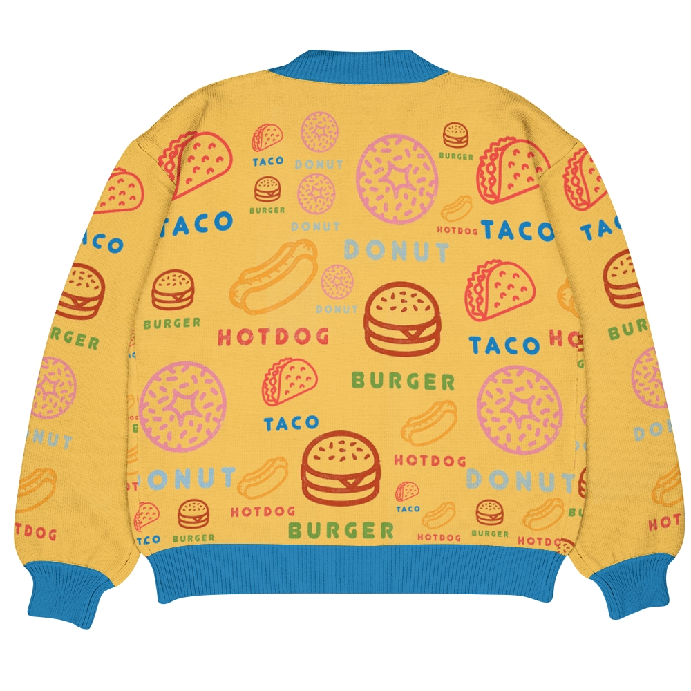 Hamburger Ugly Cardigan Sweater