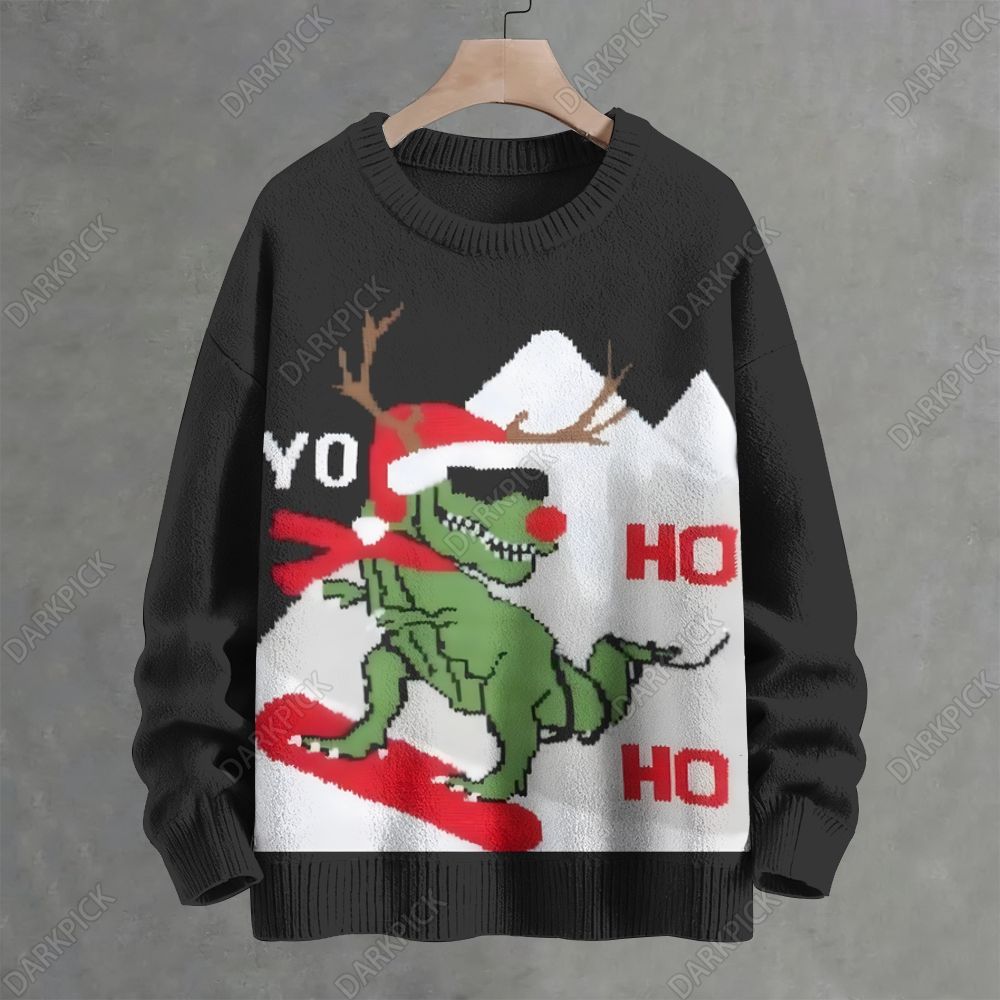 Dinosaur Christmas Crew Neck Sweater