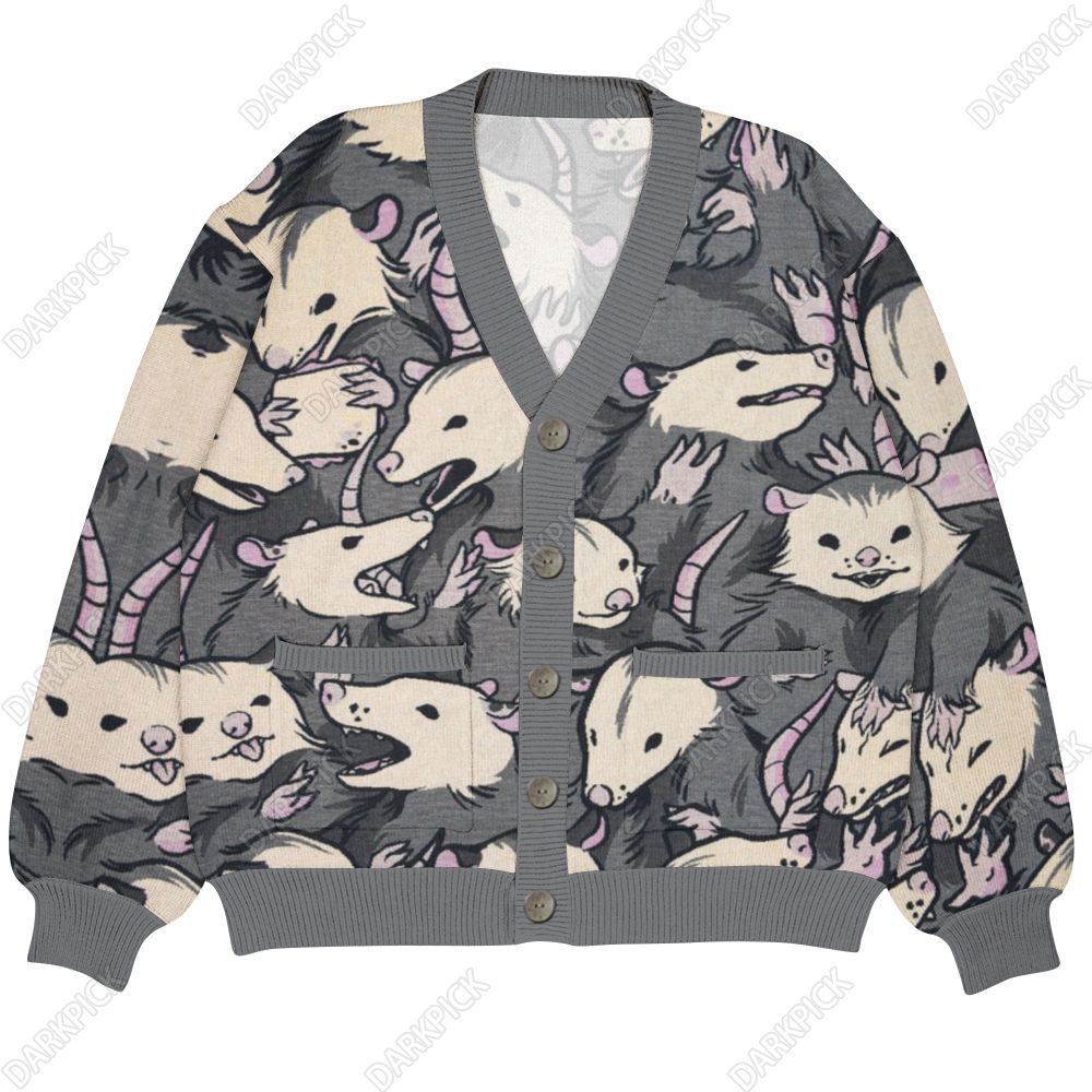 All The Possum Bilities Ugly Cardigan Sweater