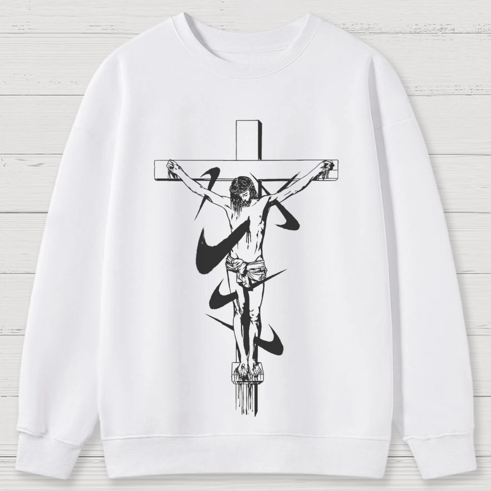 Jesus on the Cross Cotton Sweatshirts
