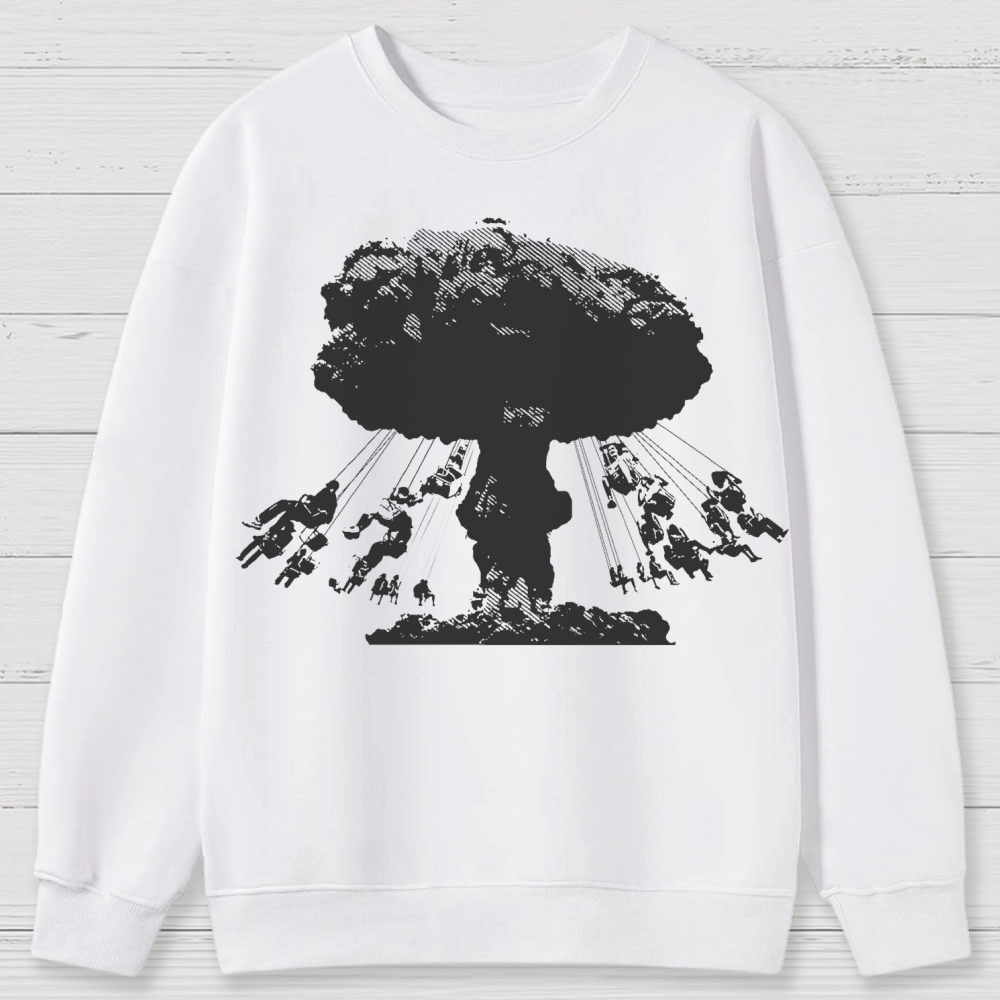 Mushroom Cloud Swing Cotton Sweatshirts