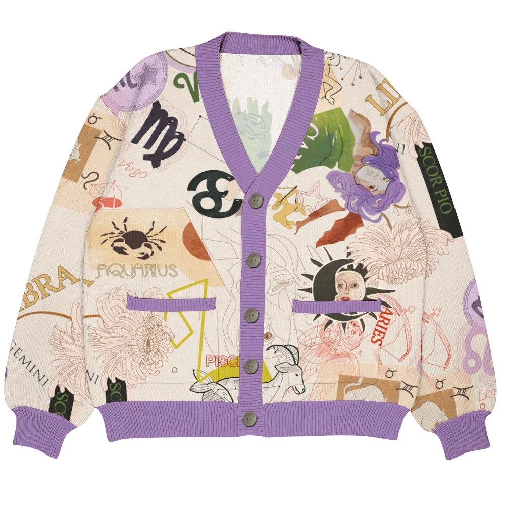 Casablanca Virgo Zodiac Ugly Cardigan Sweater