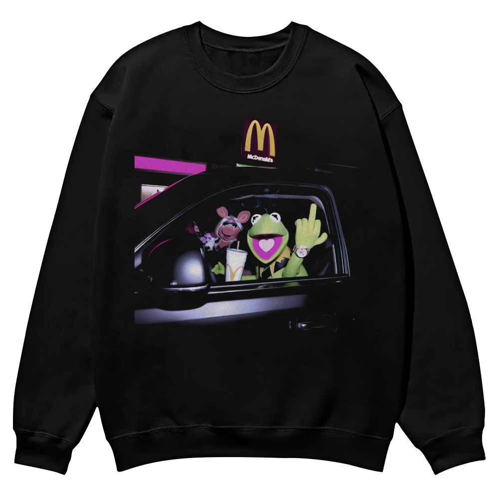 Kermit the Frog and Miss Piggy  The Muppets Casual Crewneck Sweatshirt