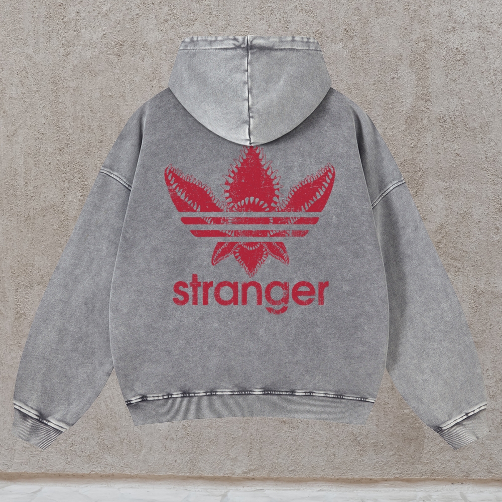 Stranger Things Demogorgon Adidas Unisex Casual Washed Hoodie