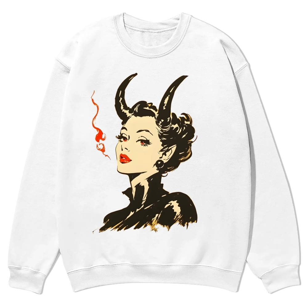 Devil Woman Casual Crewneck Sweatshirt