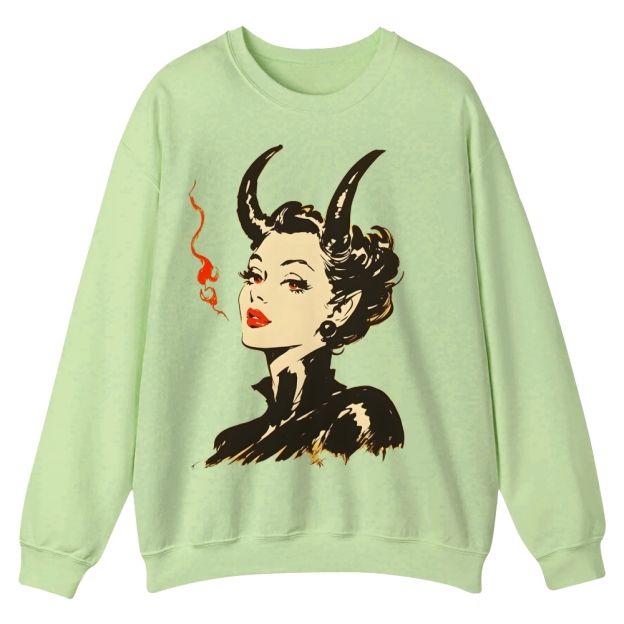 Devil Woman Casual Crewneck Sweatshirt