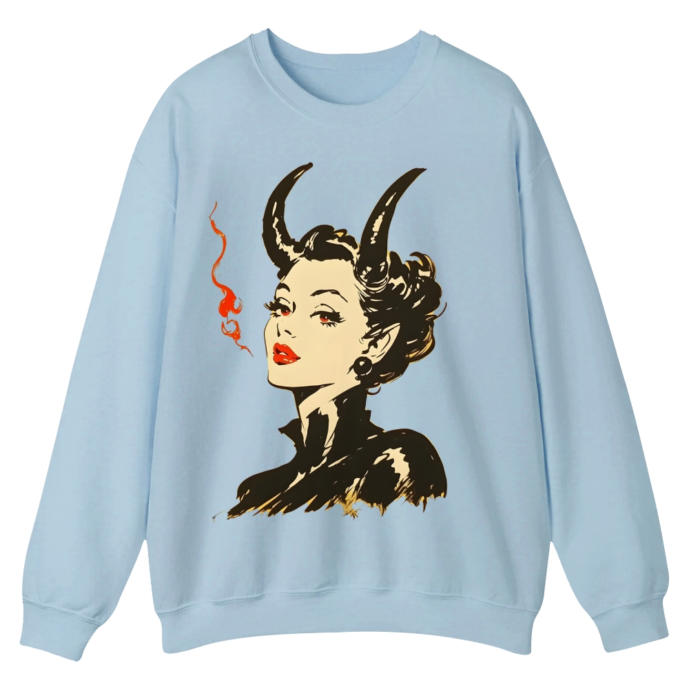 Devil Woman Casual Crewneck Sweatshirt