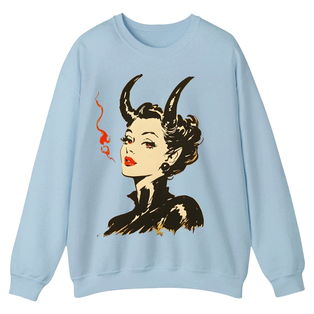 Devil Woman Casual Crewneck Sweatshirt