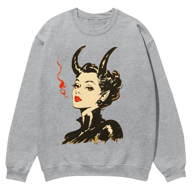 Devil Woman Casual Crewneck Sweatshirt