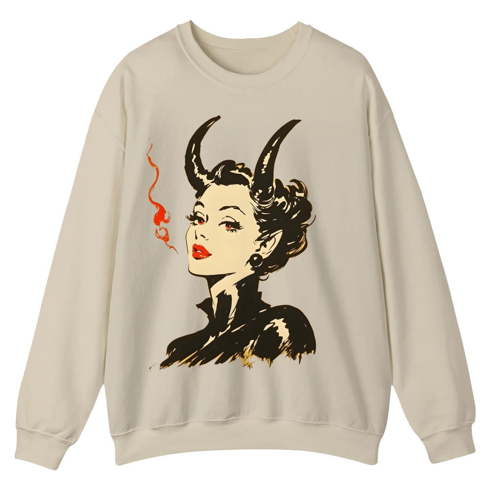 Devil Woman Casual Crewneck Sweatshirt