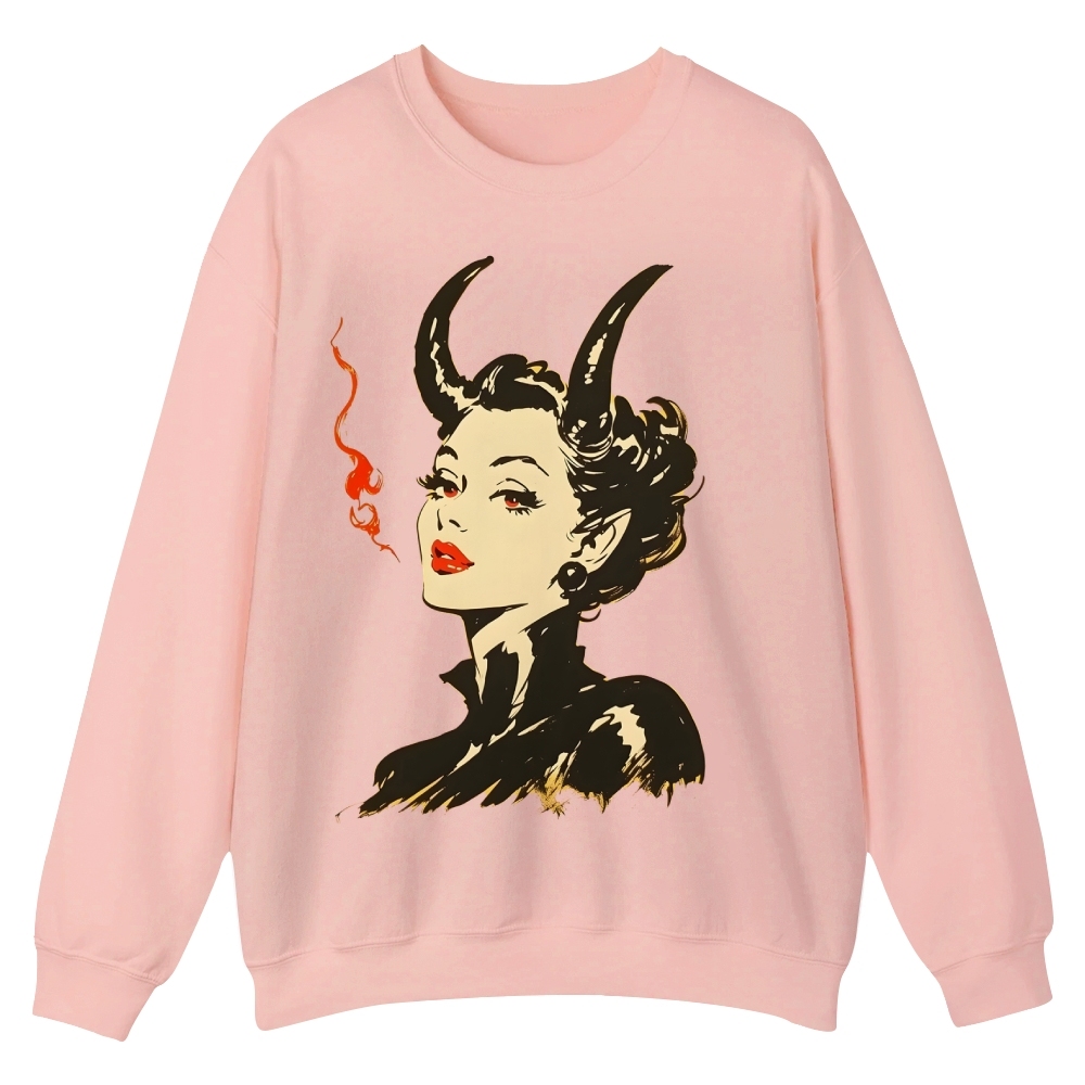 Devil Woman Casual Crewneck Sweatshirt