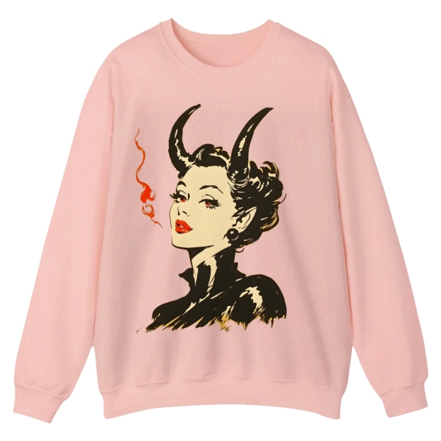 Devil Woman Casual Crewneck Sweatshirt