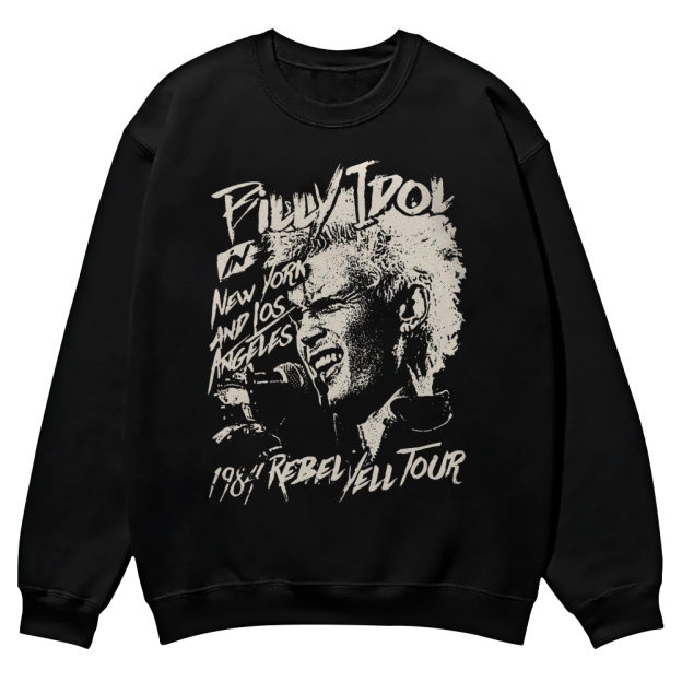 Vintage Billy Idol 1984 Rebel Yell Tour Casual Crewneck Sweatshirt