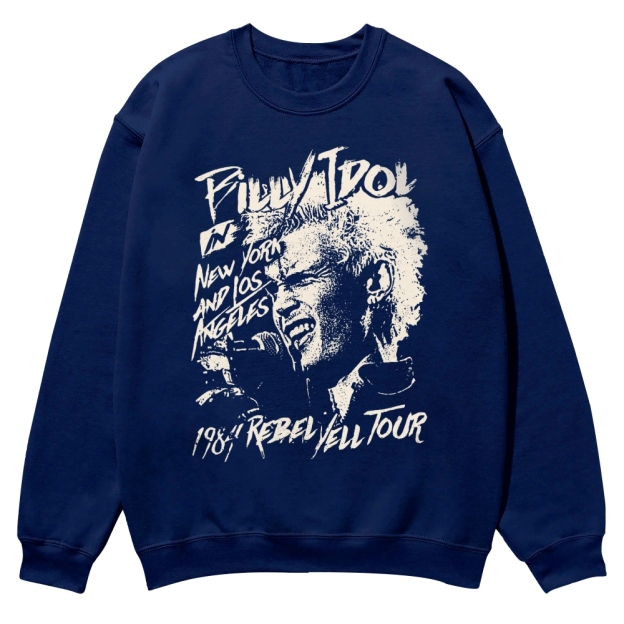 Vintage Billy Idol 1984 Rebel Yell Tour Casual Crewneck Sweatshirt