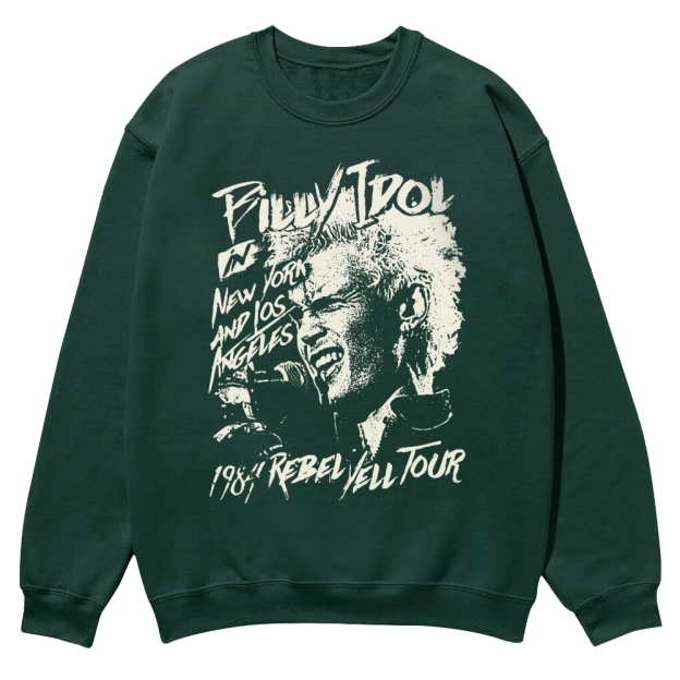Vintage Billy Idol 1984 Rebel Yell Tour Casual Crewneck Sweatshirt