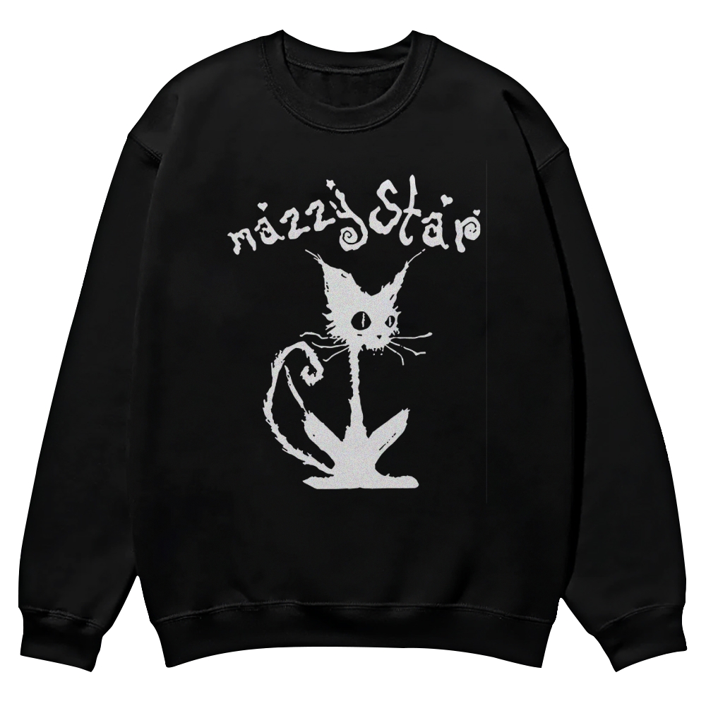 Mazzy Star band black cat Casual Crewneck Sweatshirt