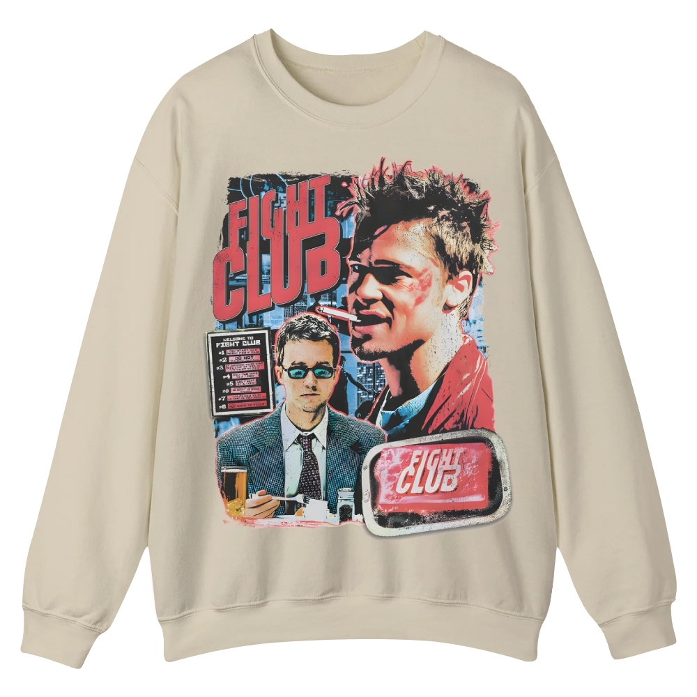 Vintage Fight Club (1999) Movie Casual Crewneck Sweatshirt